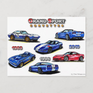 Grand Sport Corvettes 1963, 1996, 2010 Vykort