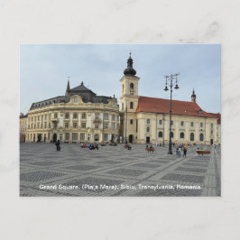 Grand Square, (Piaţa Mare), Sibiu, Rumänien på en Helg Vykort