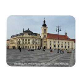 Grand Square, (Piaţa Mare), Sibiu, Rumänien på en Magnet
