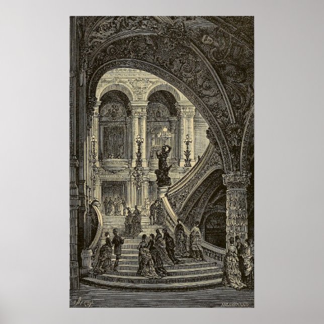 Grand stair fodral Paris Opera House 1877 Poster (Framsidan)