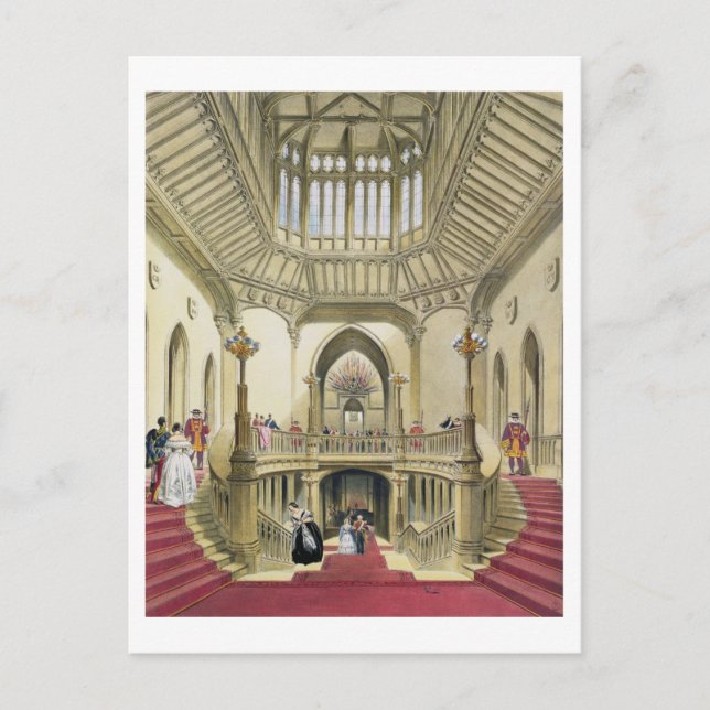 Grand Staircase, Windsor Castle från A Histo Vykort (Framsida)