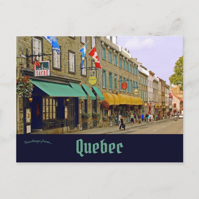 Grand Street Lower Town Old Quebec Vykort (Framsida)