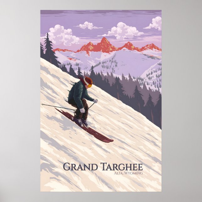 Grand Targhee Ski Resort Wyoming Reseskylt Poster (Framsidan)