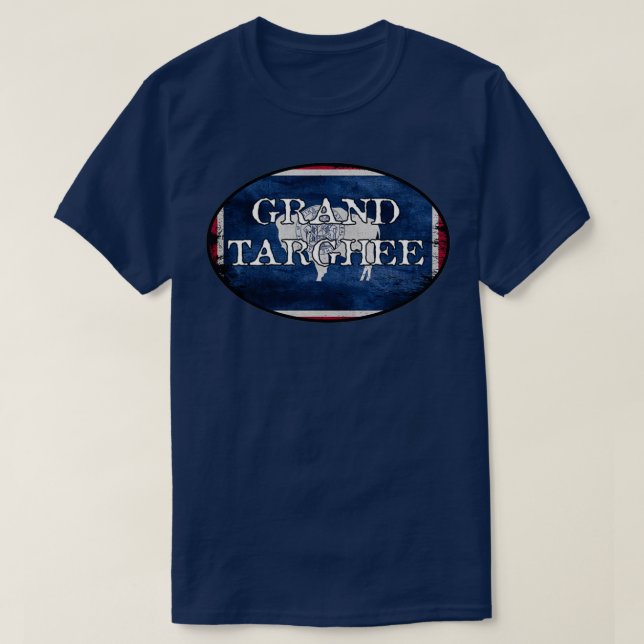 Grand Targhee Wyoming Flagga Buffalo Sticker T Shirt (Design framsida)