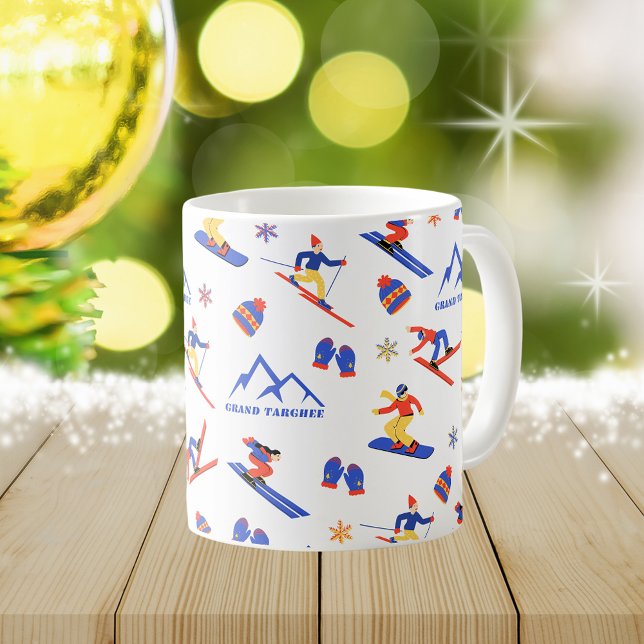 Grand Targhee Wyoming Ski Snowboard Mönster Kaffemugg (Grand Targhee Wyoming ski snowboard winter snow vacation christmas holidays mug)
