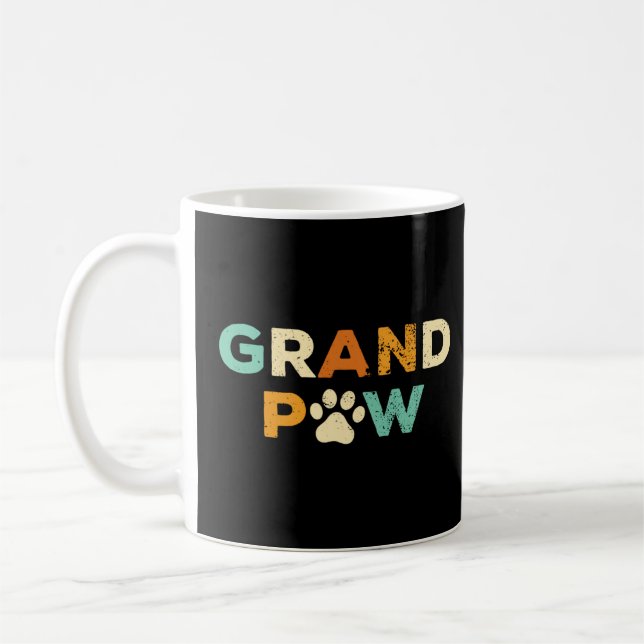 Grand Tass Manar Retro Hund Grandpaw Grandpa  Kaffemugg (Vänster)