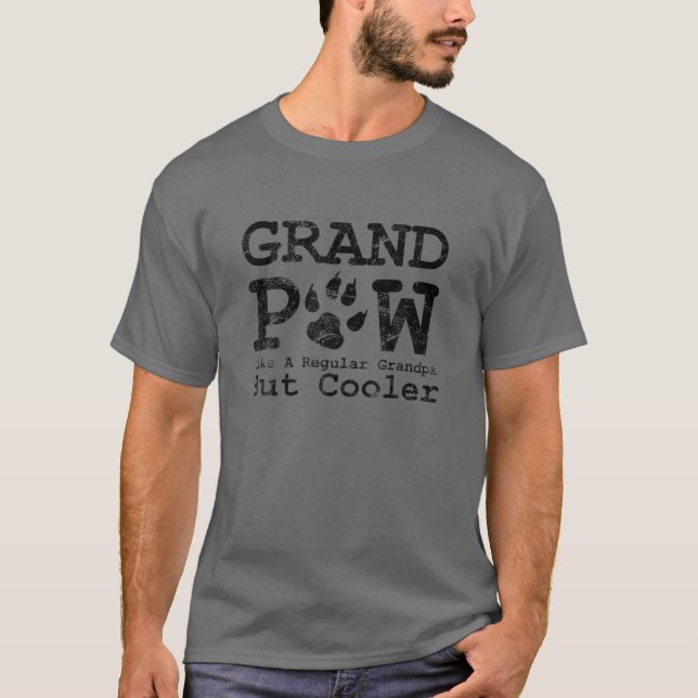 Grand Tass som en vanlig morfar men Cooler Hund Lo T Shirt (Framsida)