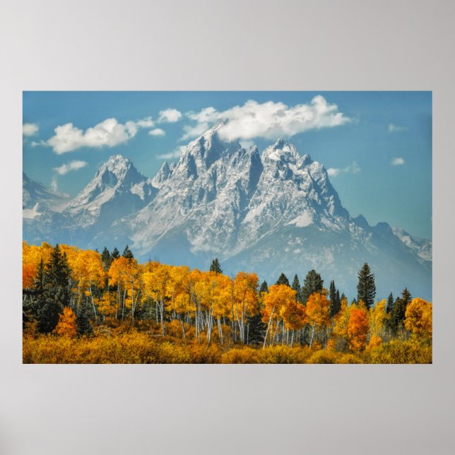 Grand Teton-bergen i Fall Poster (Framsidan)