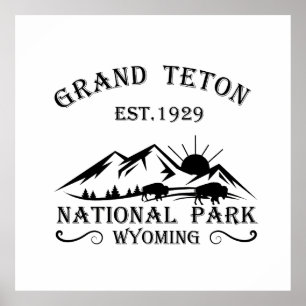 Grand Teton bergen Nationalpark Wyoming Poster