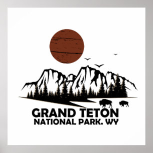 Grand Teton bergen Nationalpark Wyoming Poster