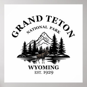 Grand Teton bergen Nationalpark Wyoming Poster