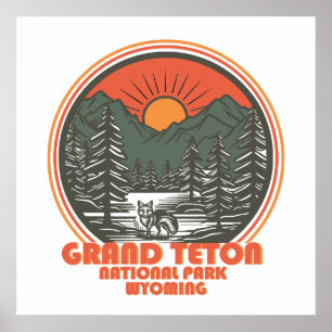 Grand Teton bergen Nationalpark Wyoming Poster