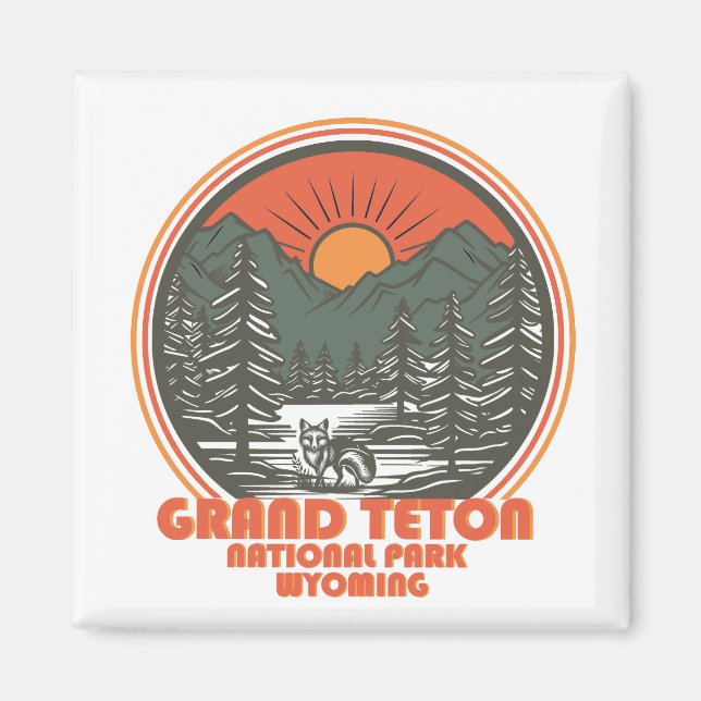 Grand Teton bergens nationalpark Wyoming Magnet (Framsidan)