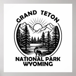 Grand Teton bergens nationalpark Wyoming Poster