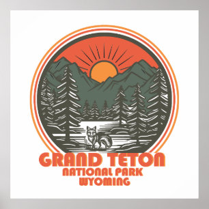 Grand Teton bergens nationalpark Wyoming Poster