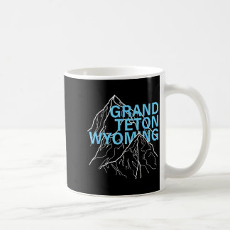 Grand teton bergstoppar wyoming minimalistisk linj kaffemugg