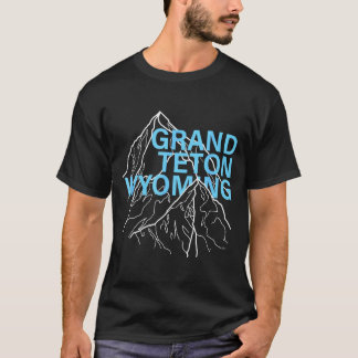 Grand teton bergstoppar wyoming minimalistisk linj t shirt