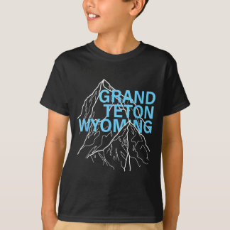 Grand teton bergstoppar wyoming minimalistisk linj t shirt