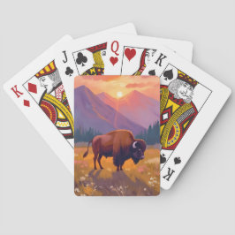 Grand Teton Bison | National Park Travel Painting Casinokort