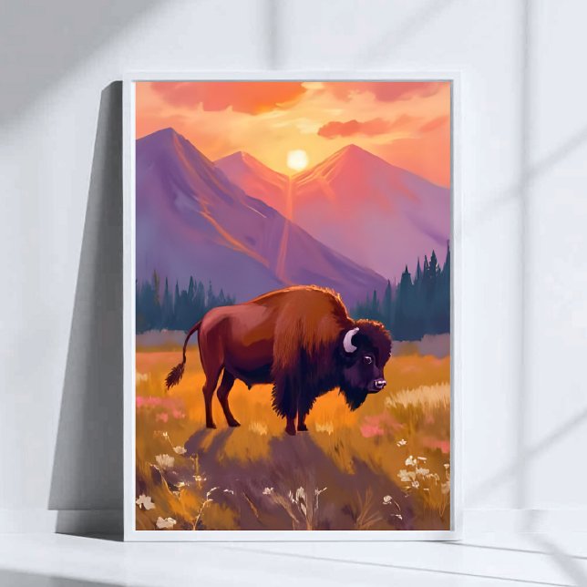 Grand Teton Bison | Nationalpark Resemålning Poster (Skapare uppladdad)