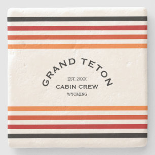 Grand Teton Cabin Klubb Anpassningsbar Vapensköld Stenunderlägg
