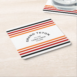 Grand Teton Cabin Klubb Anpassningsbar Vapensköld Underlägg Papper Kvadrat