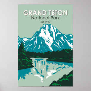 Grand Teton Jackson Hål Valley nationalpark Poster