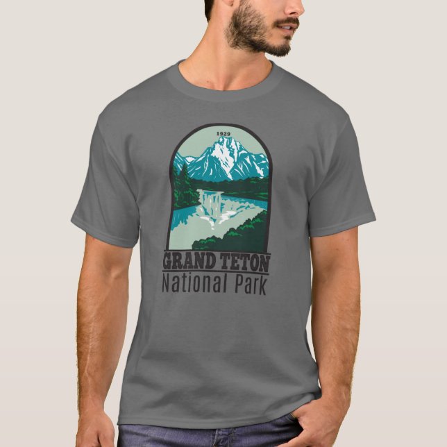 Grand Teton Jackson Hål Valley nationalpark T Shirt (Framsida)