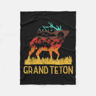 Grand teton - kärlek natur vintage vandring 70 80- fleecefilt