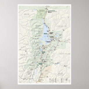 Grand Teton karta poster