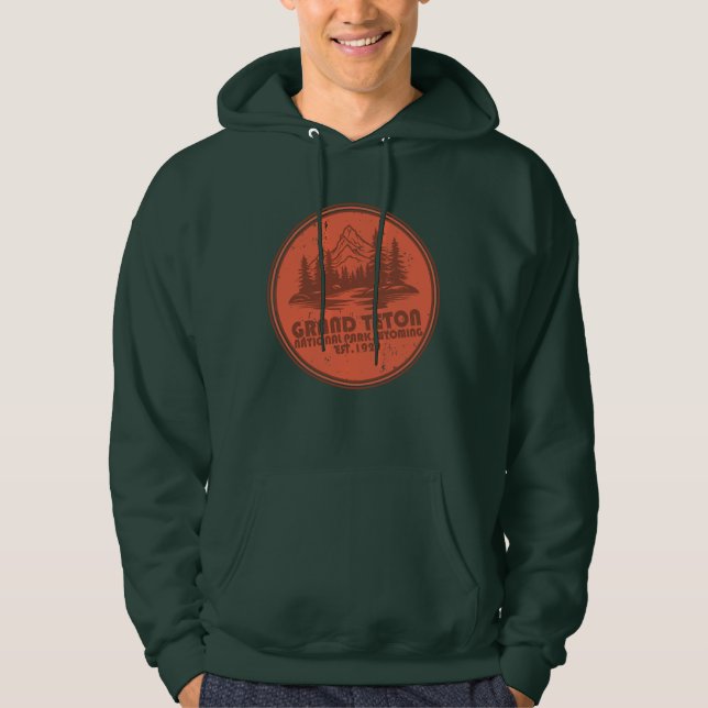 Grand Teton mountains National Park Wyoming Hoodie (Framsida)