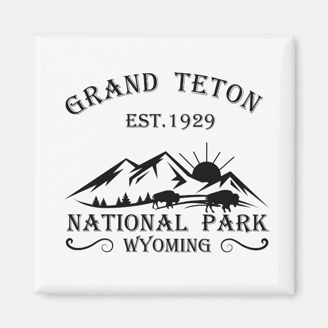 Grand Teton mountains National Park Wyoming Magnet (Framsidan)