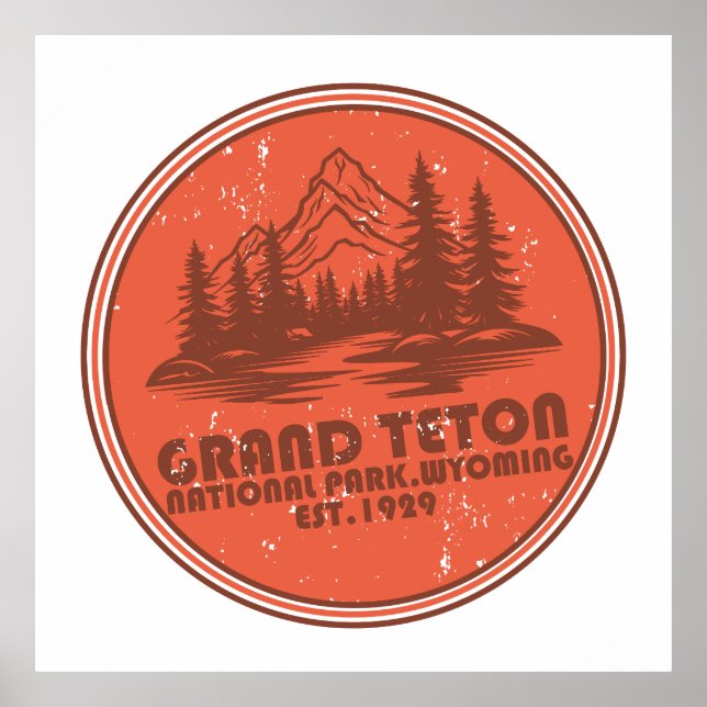 Grand Teton mountains National Park Wyoming Poster (Framsidan)
