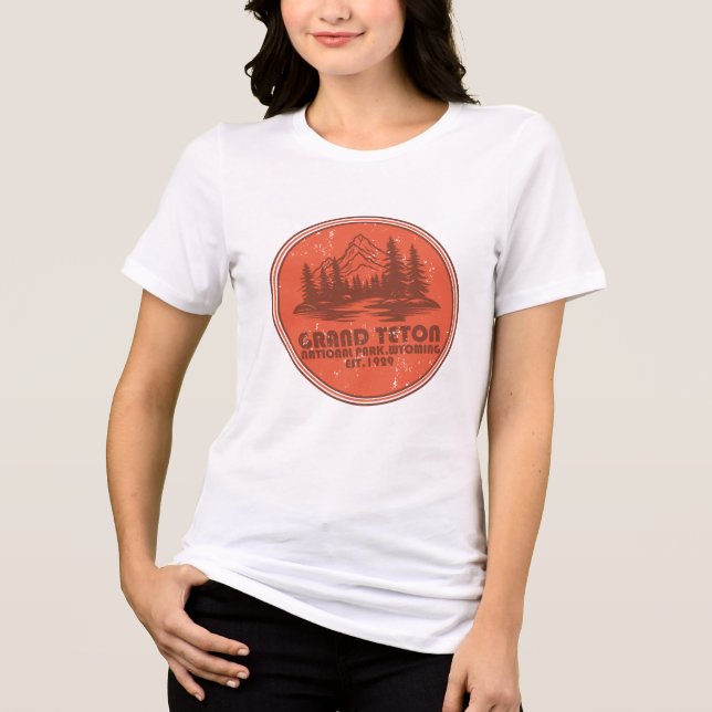 Grand Teton mountains National Park Wyoming T Shirt (Framsida)