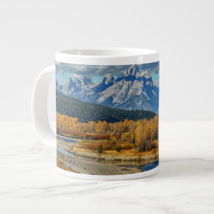 Grand Teton Mountains River View på hösten Jumbo Mugg