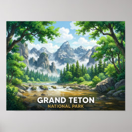 Grand Teton National Park | Anime Landskap Poster
