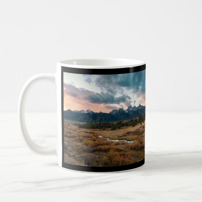 Grand Teton National Park Beaver Pond Sunset Photo Kaffemugg (Vänster)