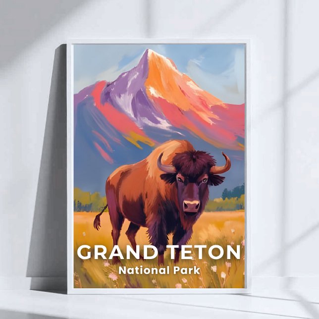 Grand Teton National Park | Bison Resa Konst Poster (Skapare uppladdad)