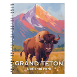 Grand Teton National Park | Bison Reseskick Konst Anteckningsbok
