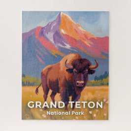 Grand Teton National Park | Bison Travel Art Pussel