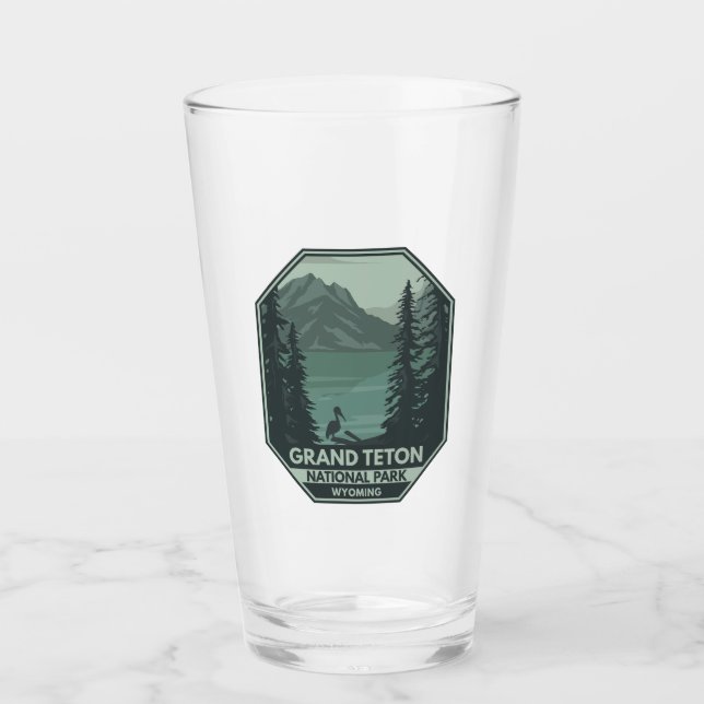 Grand Teton National Park Crane Vintage Glaskopp (Framsida)