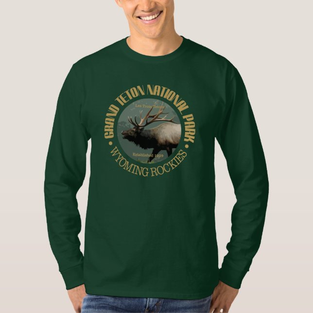 Grand Teton National Park (elk) Tee Shirt (Framsida)