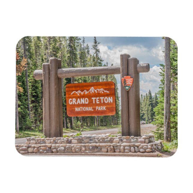 Grand Teton National Park Entrance Sign Magnet (Horisontell)