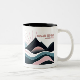 Grand Teton National Park Färgade kullar Två-Tonad Mugg