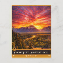 Grand Teton National Park | Gammal vykort