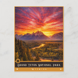 Grand Teton National Park | Gammal vykort