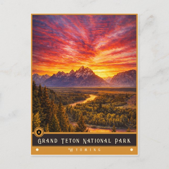 Grand Teton National Park | Gammal vykort (Framsida)