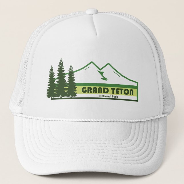 Grand Teton National Park Grönt Rand Keps (Framsida)