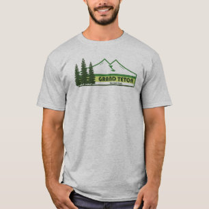 Grand Teton National Park Grönt Rand T Shirt