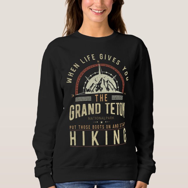 Grand Teton National Park Hiking Manar & Women Hik T Shirt (Framsida)